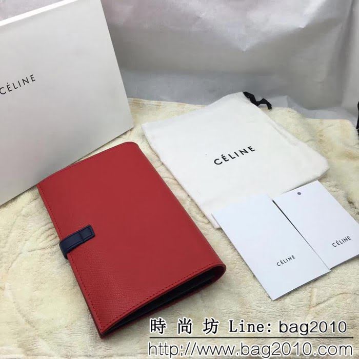 CELINE賽琳原單 專櫃 手掌紋牛皮搭扣拼色錢夾 4148 SL1693